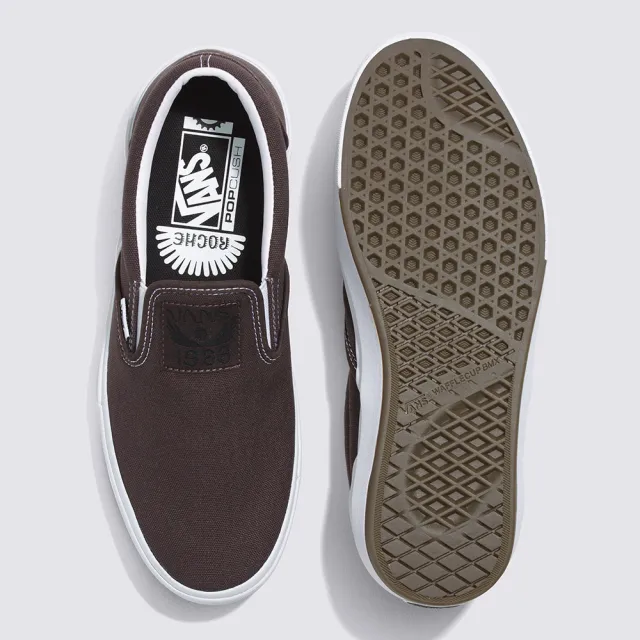 【VANS 官方旗艦】Dakota Roche BMX Slip-On 男女款咖啡色專業滑板鞋/休閒鞋/帆布