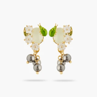 【Les Nereides】莓果森林-接骨木花與金龜子耳環