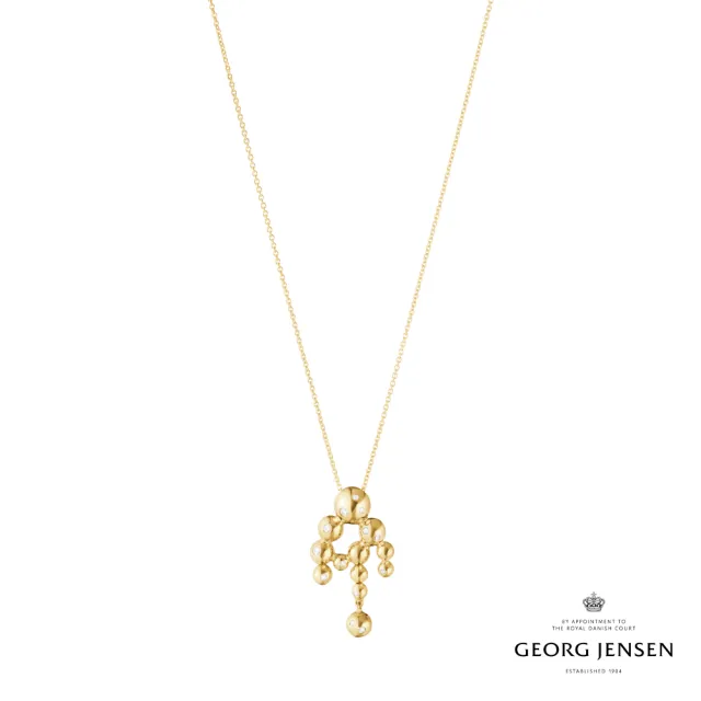【Georg Jensen 官方旗艦店】MOONLIGHT GRAPES 吊燈墜飾(18K黃金 鑽石 項鍊)