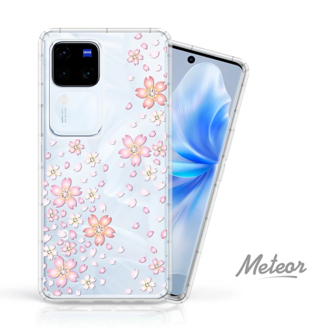 Meteor vivo V30 Pro 奧地利彩鑽空壓防摔手機殼(櫻花)