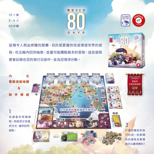 【新天鵝堡桌遊】環世80天80 DAYS(全家一起來/越多人越好玩/送禮最大方)