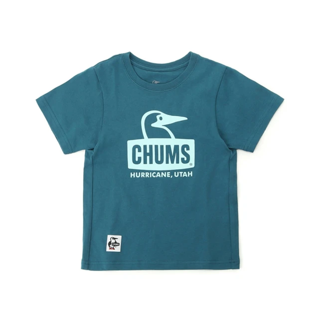 【CHUMS】CHUMS 休閒 童Kids Booby Face T-Shirt短袖上衣 藍綠(CH211281T001)