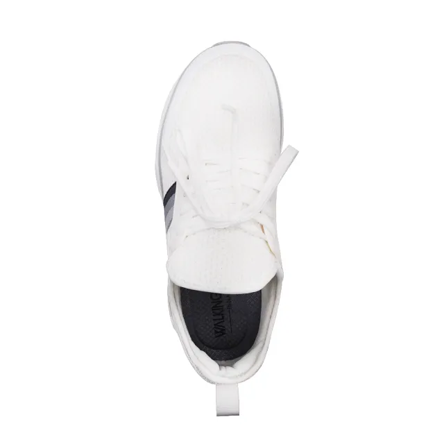【WALKING ZONE】女 飛線針織布 增高厚底運動休閒鞋 女鞋(白色)