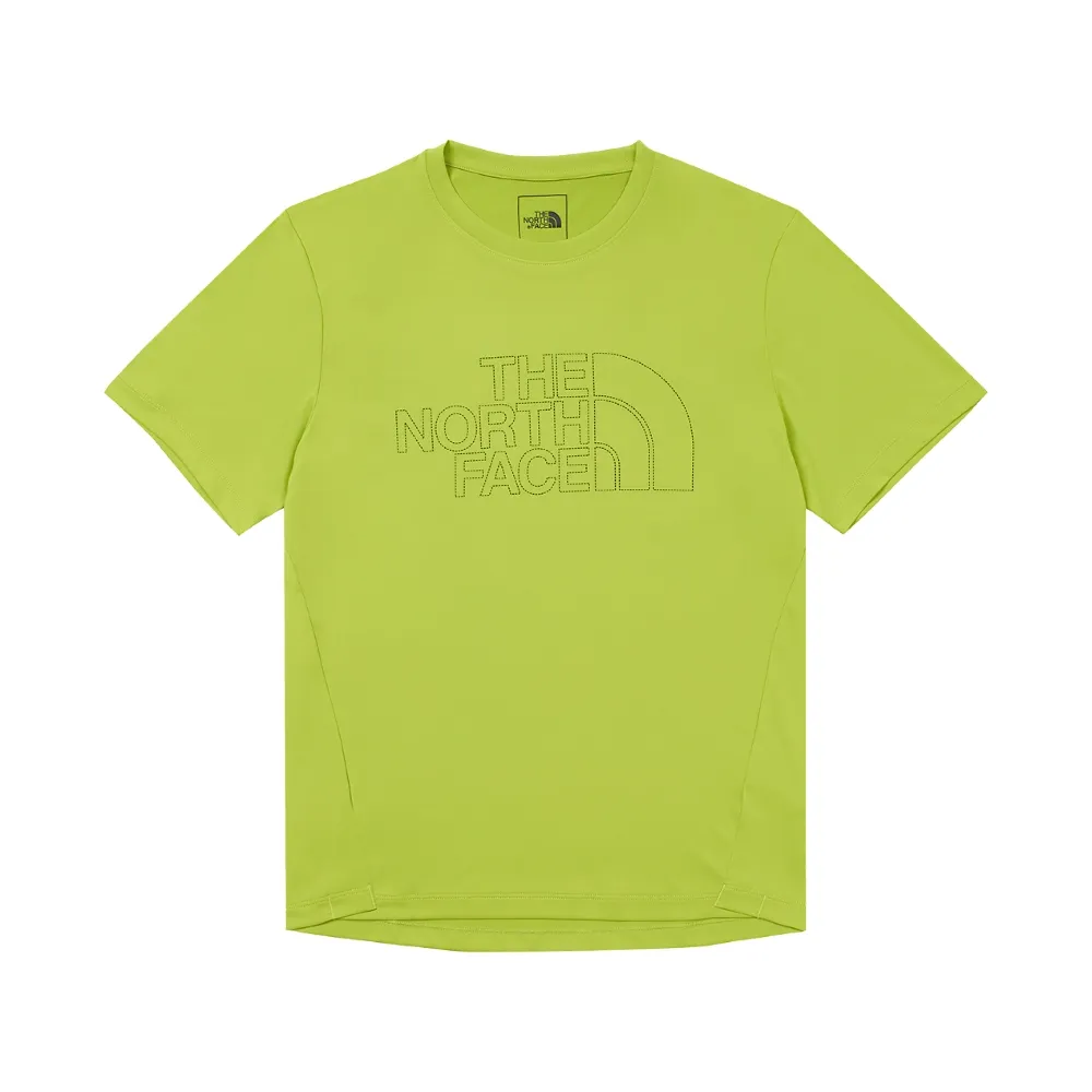 【The North Face 官方旗艦】北面男款綠色吸濕排汗防曬舒適透氣休閒短袖T恤｜87VZPIZ