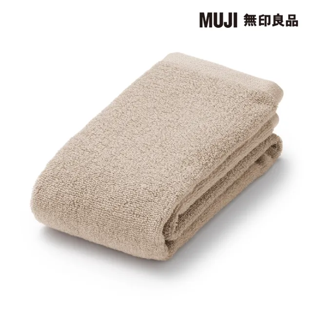 【MUJI 無印良品】棉圈絨雙線織面用巾/可吊掛/粉米(34*85cm)