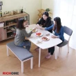 【RICHOME】雅迪拉120CM可延伸150CM餐桌椅組(一桌兩椅一長凳)