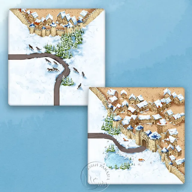 【新天鵝堡桌遊】卡卡頌 雪季版CARCASSONNE: WINTER EDITION(全家一起來/越多人越好玩/經典必備款)