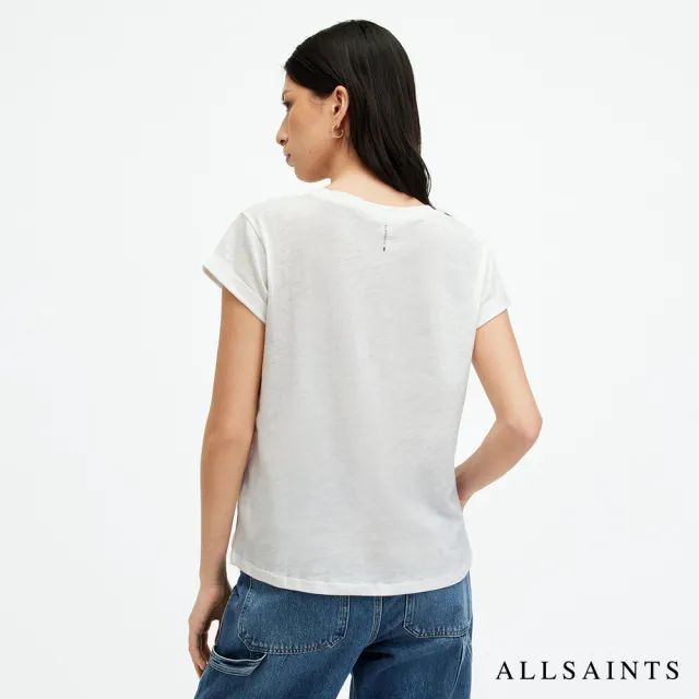 【ALLSAINTS】ANNA 公羊頭骨品牌標素面純棉短袖T恤-白 WM111S(常規版型)