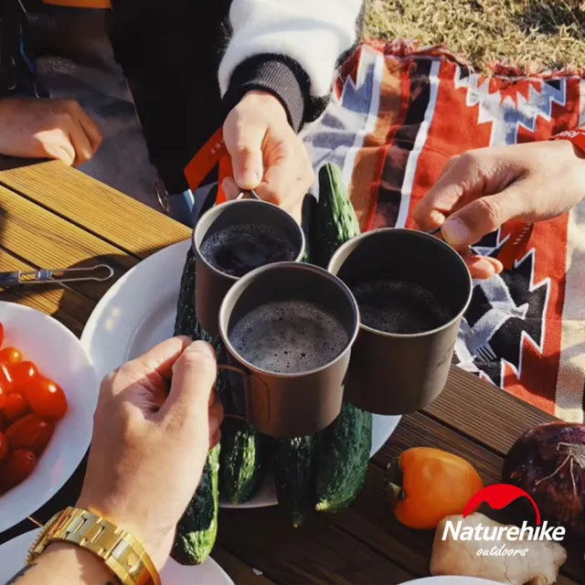 【Naturehike】戶外野營便攜餐具 純鈦把手折疊碗 300ml(台灣總代理公司貨)