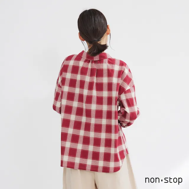 【non-stop】復古格紋寬版襯衫-2色