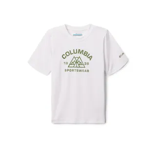 【Columbia 哥倫比亞】男童款-Mount Echo™防曬UPF50快排短袖上衣-白色(UAB66370WT/IS)