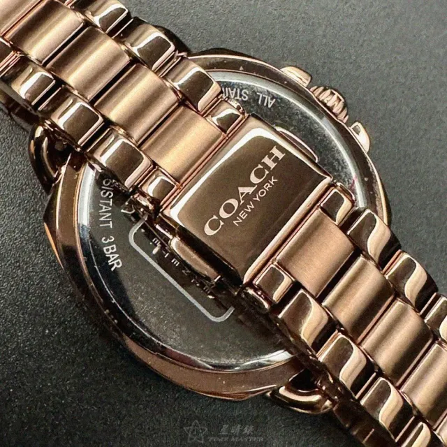 【COACH】COACH手錶型號CH00196(銀白色錶面玫瑰金錶殼玫瑰金色精鋼錶帶款)