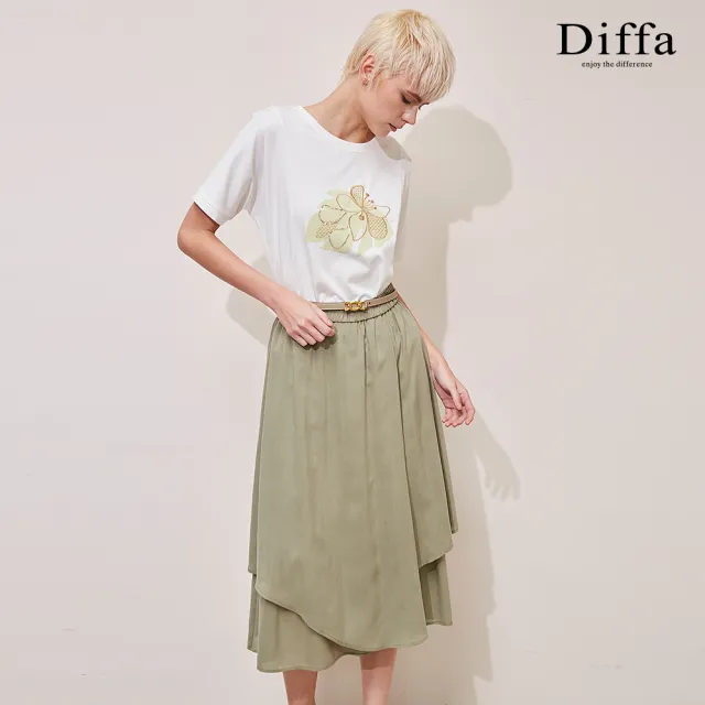 【Diffa】美型雙層設計長寬裙-女