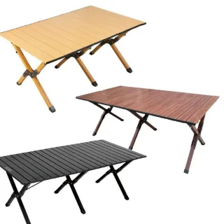 【Finetech 釩泰】野餐 露營桌 蛋捲桌 折疊桌(120cm 附收納袋)