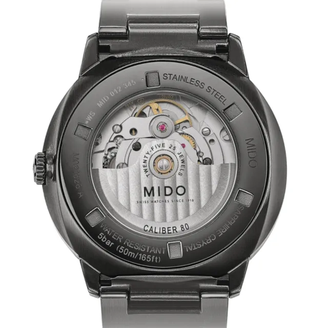 【MIDO 美度】COMMANDER 香榭系列 80小時動力儲存 大日期視窗機械腕錶 母親節 禮物(M0216263306100)