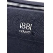 【Cerruti 1881】限量2折 義大利頂級小牛皮胸包腰包 全新專櫃展示品(深藍色 CEBO06622M)