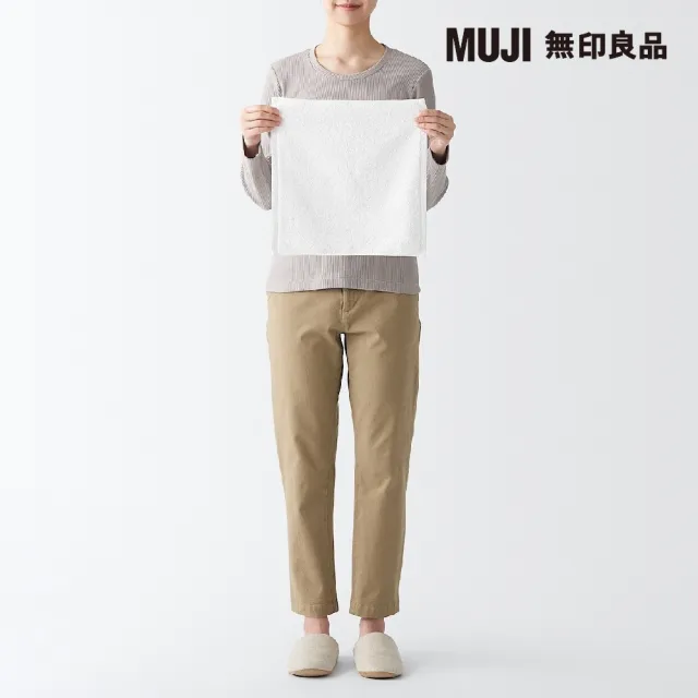 【MUJI 無印良品】棉圈絨雙線織手巾/可吊掛/深藍(34*35cm)