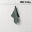 【MUJI 無印良品】棉圈絨雙線織手巾/可吊掛/綠色(34*35cm)