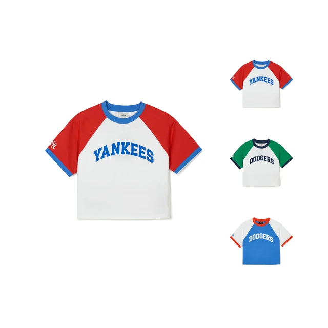 MLB 女版短袖T恤 Varsity系列 紐約洋基/洛杉磯道奇隊(3FTSV1543-三款任選)