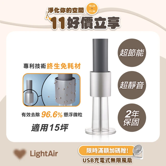 LightAir Surface 免濾網精品空氣清淨機(極靜音/超省電/免耗材)