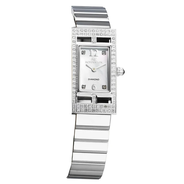 ROSDENTON 勞斯丹頓 公司貨R1 E戀佳人 真鑽腕錶-銀/白-女錶-錶徑17x32mm(3A01LB-B)