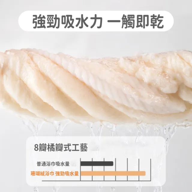 【Light Live】買二送二 極吸水珊瑚絨雲朵浴巾 4色任選(浴巾 毛巾 大浴巾 吸水浴巾 珊瑚絨毛巾)