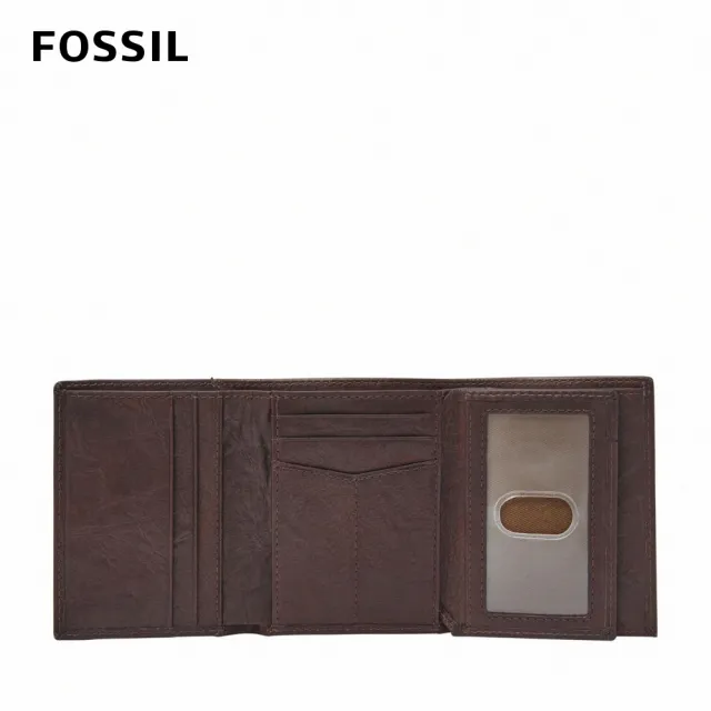 【FOSSIL 官方旗艦館】Neel 真皮多功能三折皮夾-咖啡色 ML3869200(禮盒組附鐵盒)
