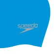 【SPEEDO】成人矽膠泳帽 Plain Moulded(海洋藍)