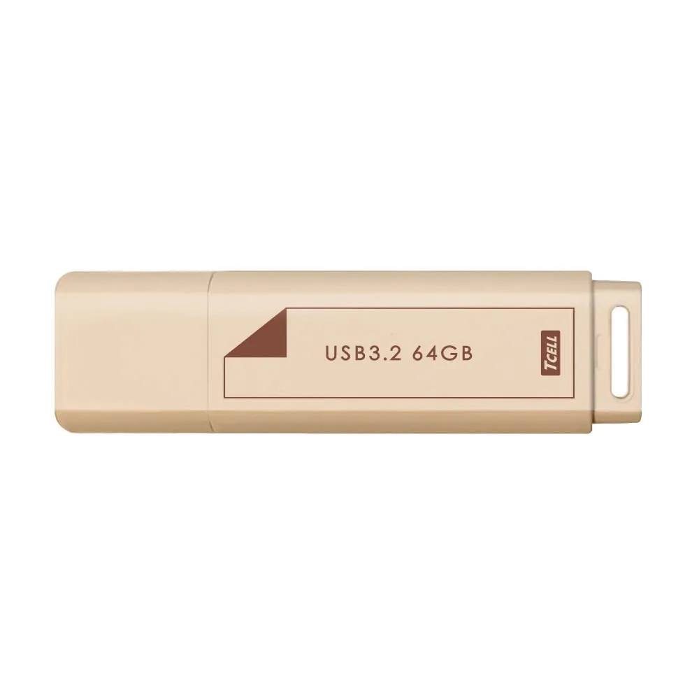 【TCELL 冠元】USB3.2 Gen1 64GB 文具風隨身碟 奶茶色