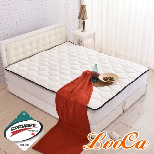 【LooCa】3M防潑水技術-超厚8cm兩用日式床墊/野餐墊/露營墊(加大6尺-送蠶絲棉枕x2)