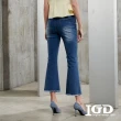 【IGD 英格麗】網路獨賣款-刷色牛仔修身喇叭褲(藍色)