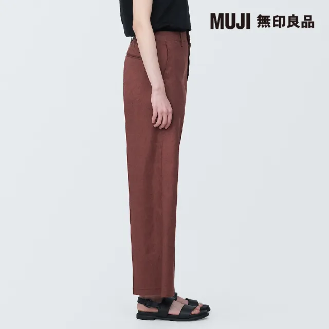 【MUJI 無印良品】女大麻混彈性直筒褲(共4色)