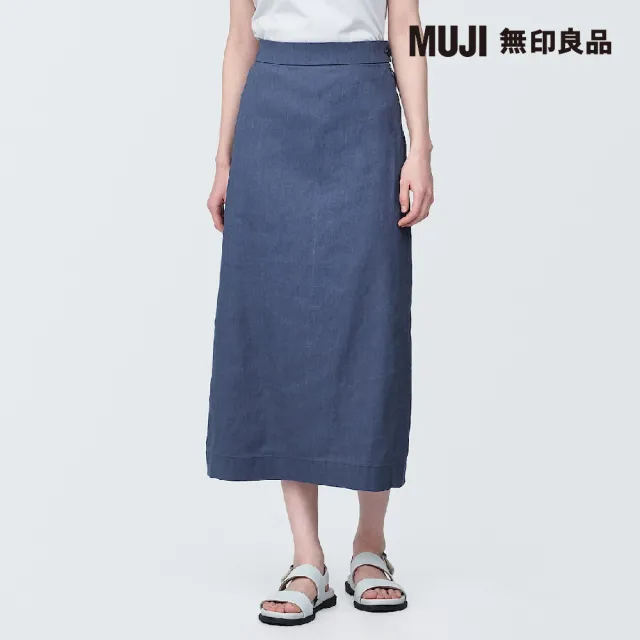 【MUJI 無印良品】女大麻混彈性直筒裙(共4色)