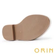 【ORIN】金屬珍珠鍊牛皮平底穆勒鞋(白色)
