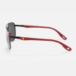 【RayBan 雷朋】法拉利聯名款 雙槓水銀鏡面太陽眼鏡(RB3659M-F0026G 57mm)