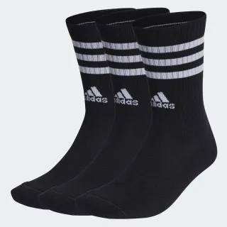 【adidas 愛迪達】3-STRIPES 中筒襪 3 雙入 男/女/童襪(IC1321)