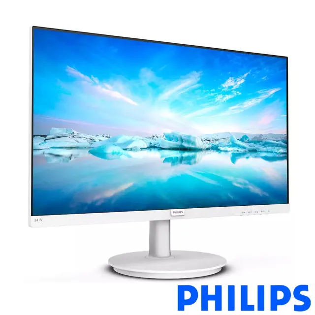 【Philips 飛利浦】241V8W 24型 IPS 窄邊框螢幕(白色/Adaptive-Sync/不閃屏/低藍光/4ms)