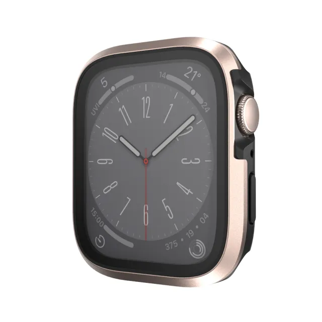 【SwitchEasy 魚骨牌】Apple Watch  9/8/7 41mm Modern Hybrid 鋼化玻璃鋁合金保護殼(通用最新S9)