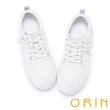 【ORIN】舒適百搭真皮綁帶厚底休閒鞋(白色)