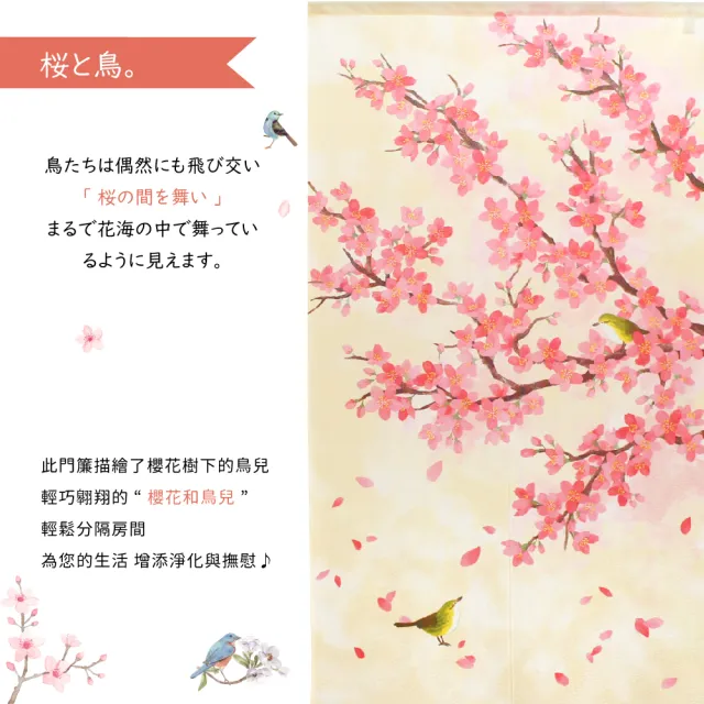 【cosmos】長門簾《櫻花和鳥兒》(日本進口)
