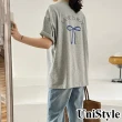 【UniStyle】短袖T恤 韓版蝴蝶結印花清新風 女 UP1628(花灰)