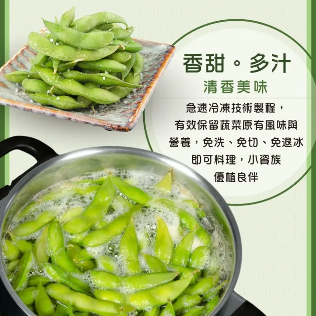 【WANG 蔬果】嚴選冷凍鹽味毛豆莢(5包_1000g/包)