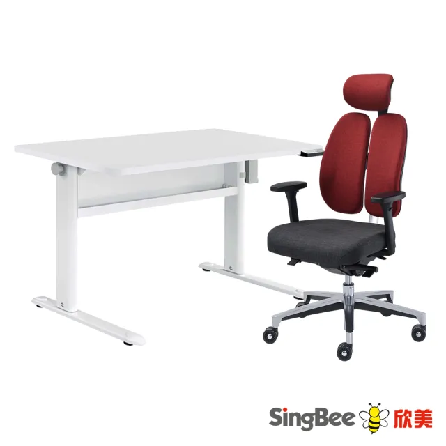 【SingBee 欣美】ET5 120*70cm電動升降桌椅組ET5 120*70cm+Tango雙背椅(書桌 升降桌 成長桌 電動桌 辦公桌)