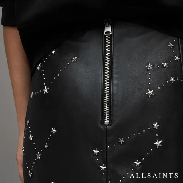 【ALLSAINTS】ORTEN 鉚釘羊皮短裙 WL161Z(舒適版型)