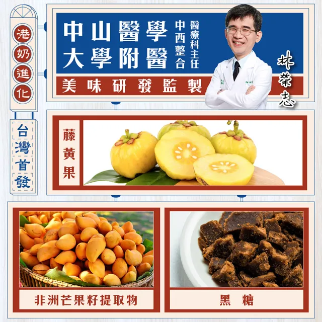 【家家生醫】七日孅-港式奶茶12盒(7包/盒.中山附醫林榮志醫師茶餐廳研發-機能茶.藤黃果.非洲芒果籽)