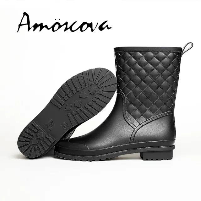 【Amoscova】現貨 現貨雨鞋 中筒雨鞋 雨靴 時尚可愛防水防滑雨靴(1611)