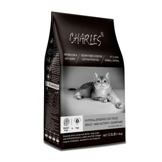 【CHARLES】查爾斯低敏貓糧 1.5kg 活力成貓 體態貓 深海鮮魚+雙鮮凍乾(成貓 老貓 熟齡貓 貓飼料 寵物飼料)