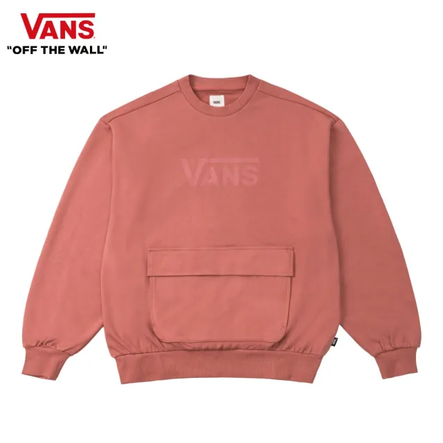 【VANS 官方旗艦】Logo 女款粉紅色長袖大學T