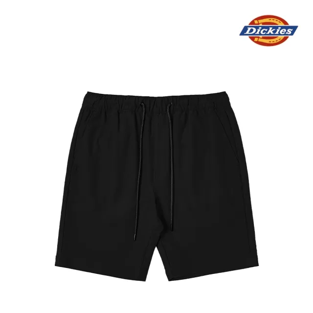 【Dickies】男款黑色鬆緊褲腰抽繩設計短褲｜DK011589BLK