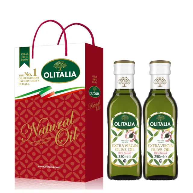 【Olitalia 奧利塔】純橄欖油1000mlx4瓶(+特級初榨橄欖油250mlx2瓶-禮盒組)